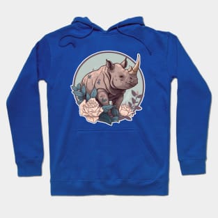 Watercolour Rhino Hoodie